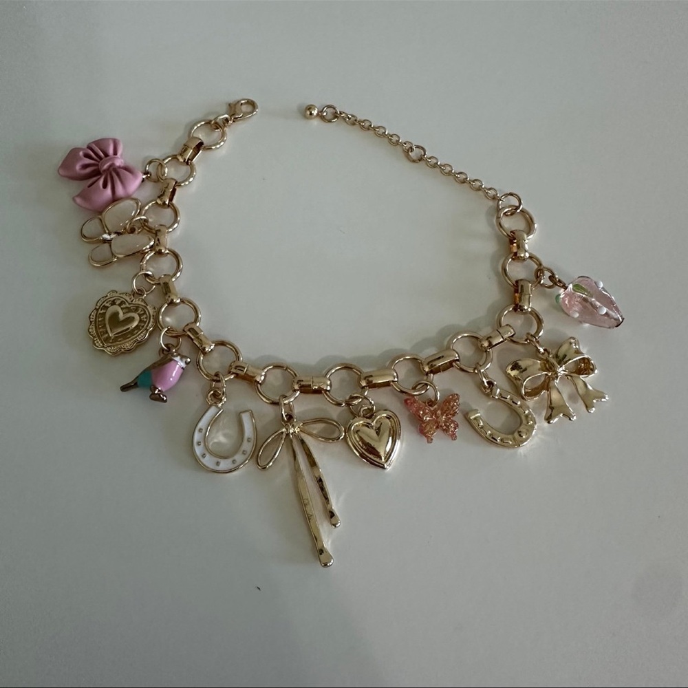 Pac Sun adjustable gold charm bracelet